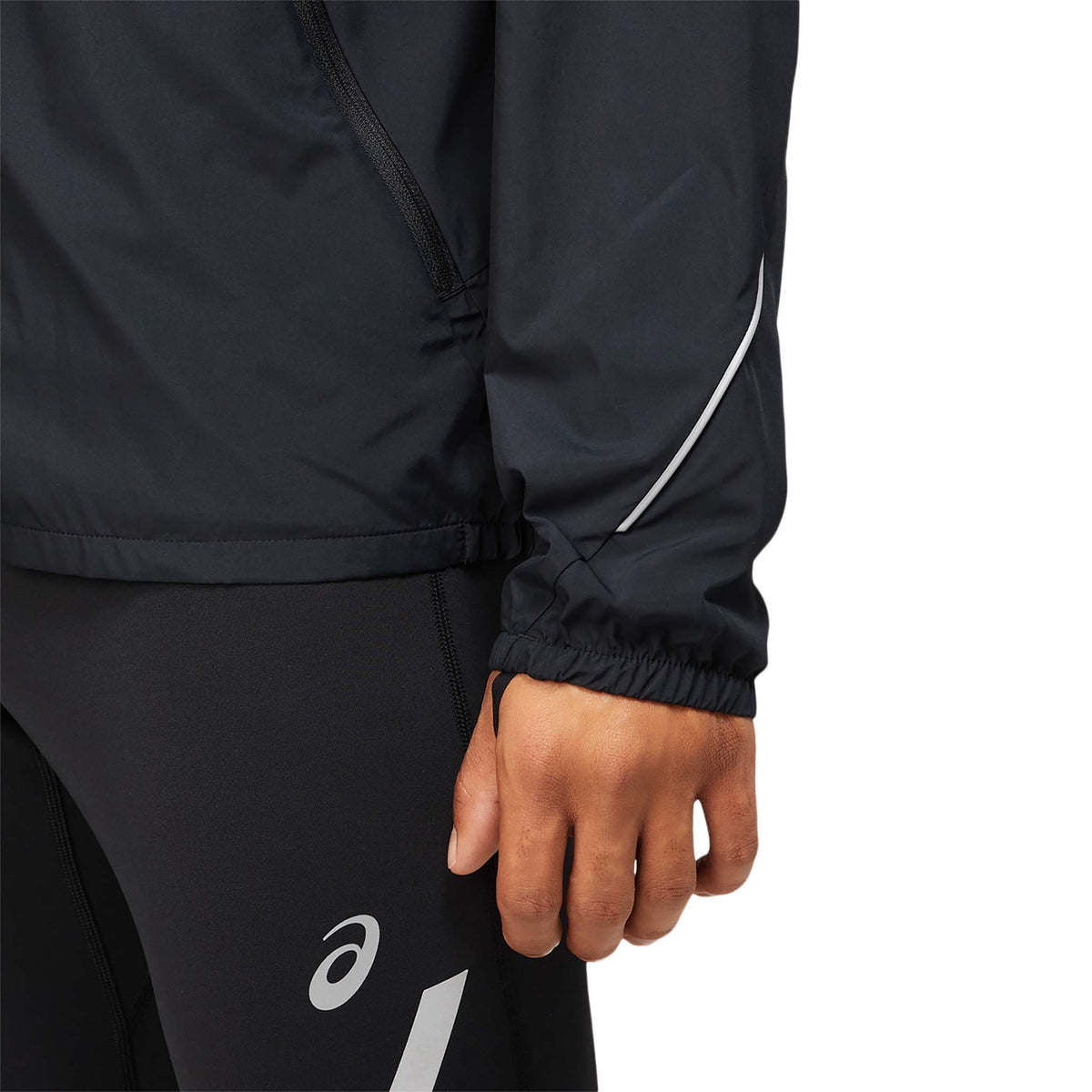 ASICS Lite-Show Jacket Solid jacket de course noir performance homme manche