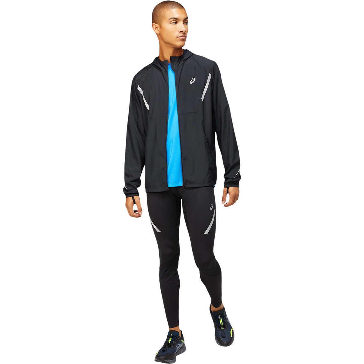 ASICS Lite-Show Jacket Solid jacket de course noir performance homme face