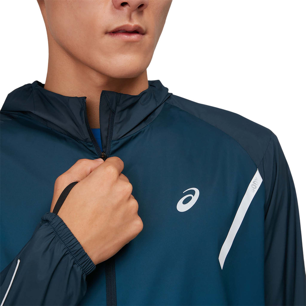 Manteau de course ASICS Lite-Show Jacket french blue electric blue homme col