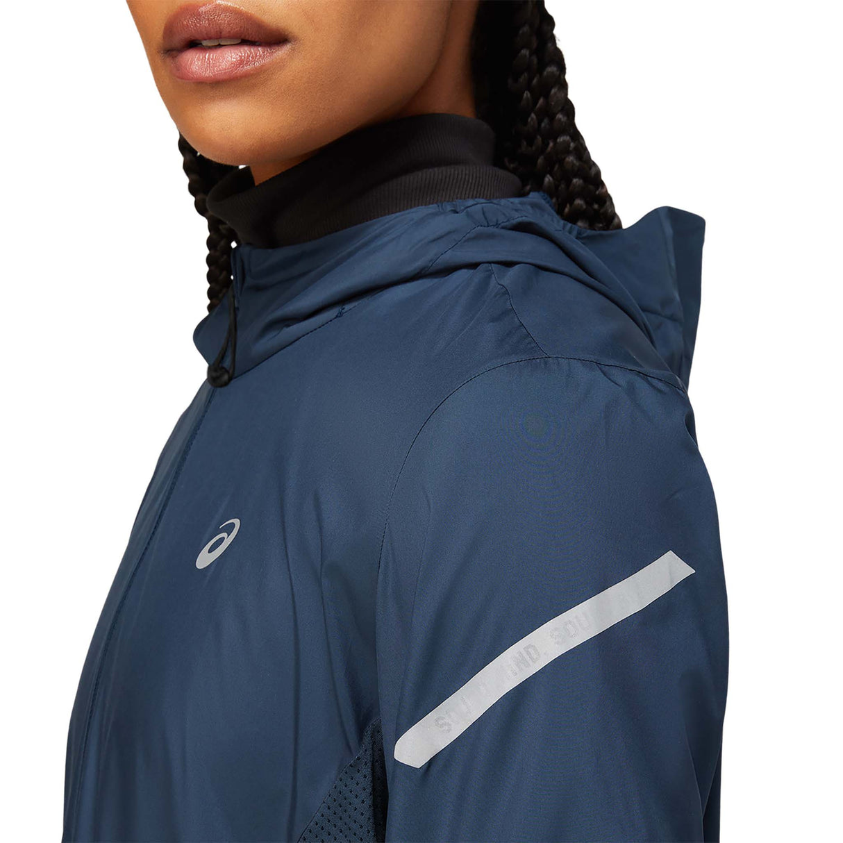 ASICS Lite-Show Jacket veste de course french blue femme lateral detail