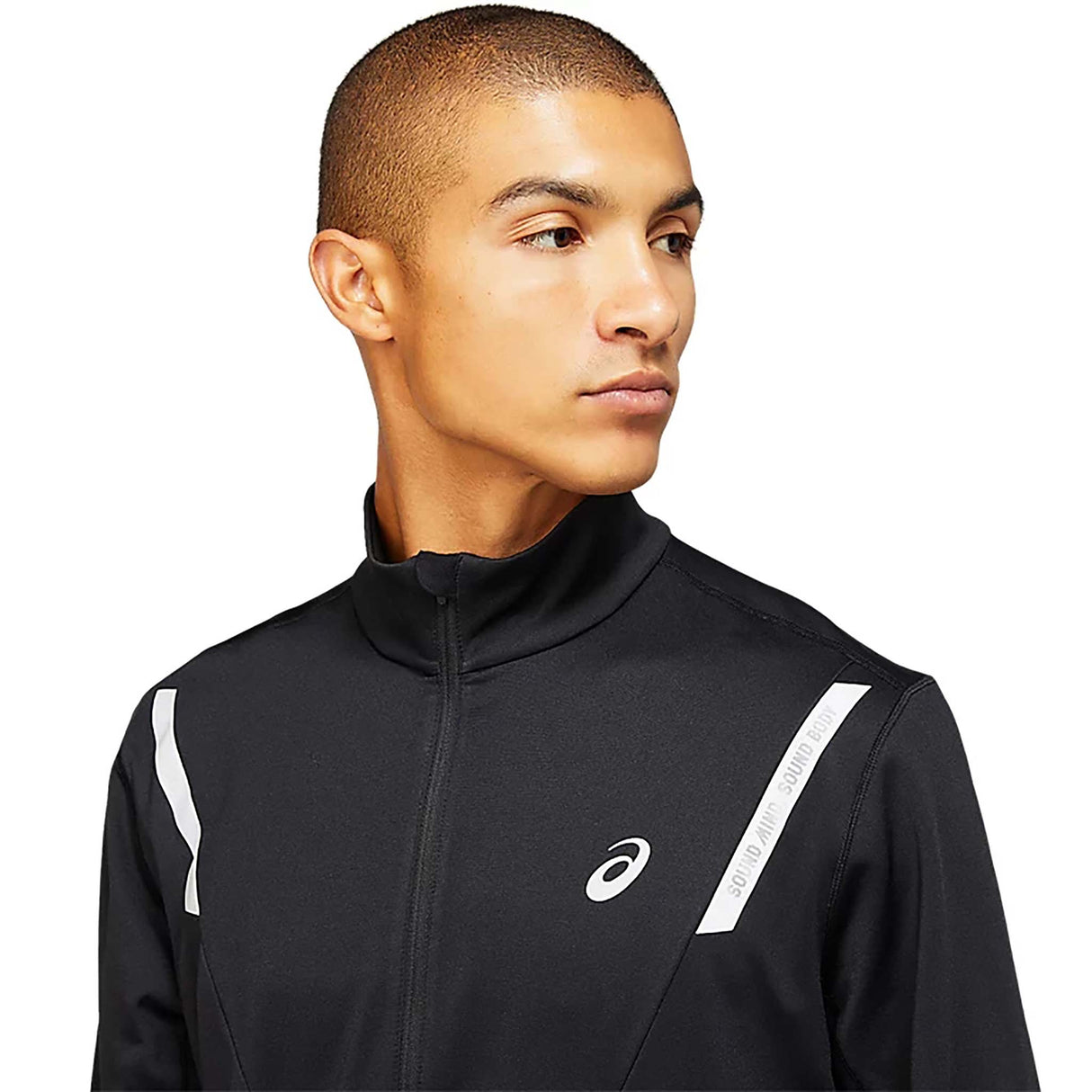 ASICS Lite-Show Winter chandail manches longues 1/2 zip de course à pied noir performance homme col