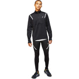 ASICS Lite-Show Winter chandail manches longues 1/2 zip de course à pied noir performance homme live