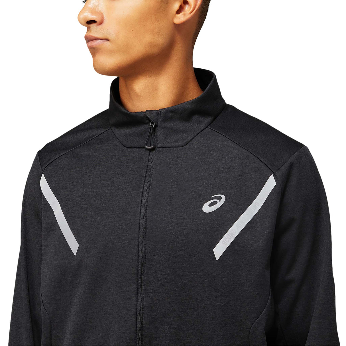 Manteau de course a pied ASICS Lite-Show d'hiver noir pour homme face