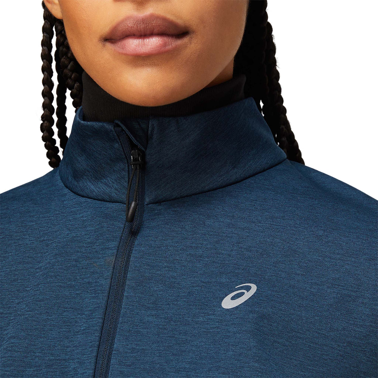 Manteau de course a pied ASICS Lite-Show d'hiver pour femme french blue zip