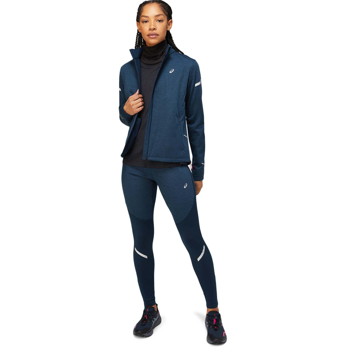 Manteau de course a pied ASICS Lite-Show d'hiver pour femme french blue live