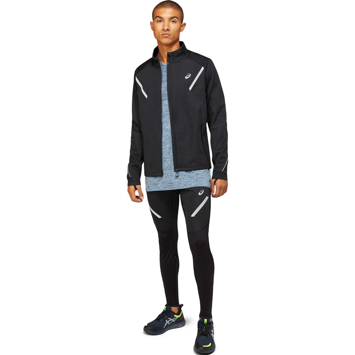 Leggings de course a pied ASICS Lite-Show d'hiver noir pour homme live