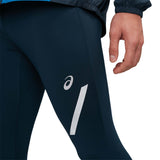 leggings de course à pied homme ASICS Lite-Show french blue detail reflechissant