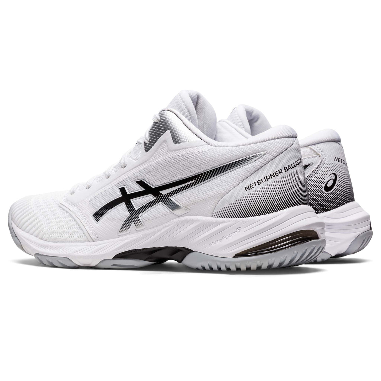 ASICS Netburner Ballistic FF MT 3 chaussures de volley-ball femme blanc noir paire lateral