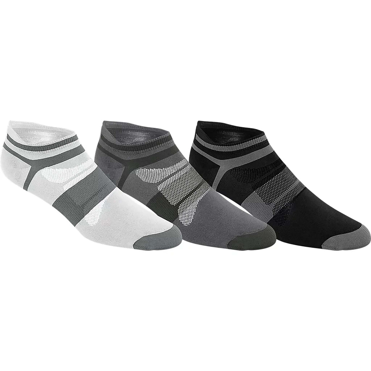 ASICS Quick Lyte Single Tab chaussettes course femme paquet 3 blanc gris noir