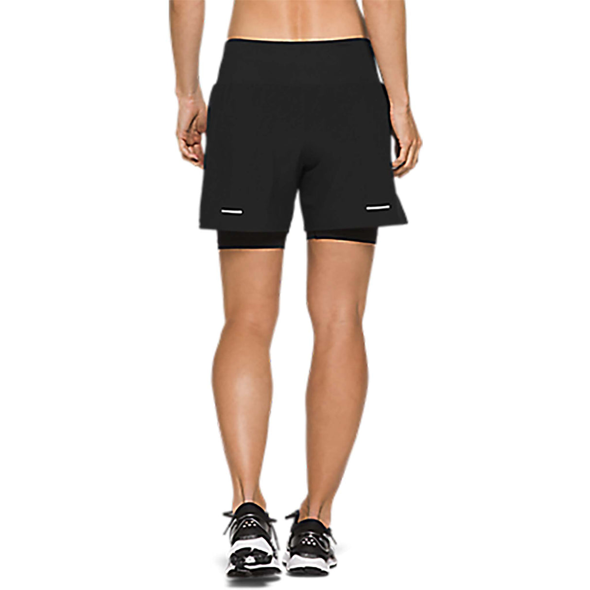 Short de course à pied pour femme ASICS Road 2-N-1 5.5 po noir dos