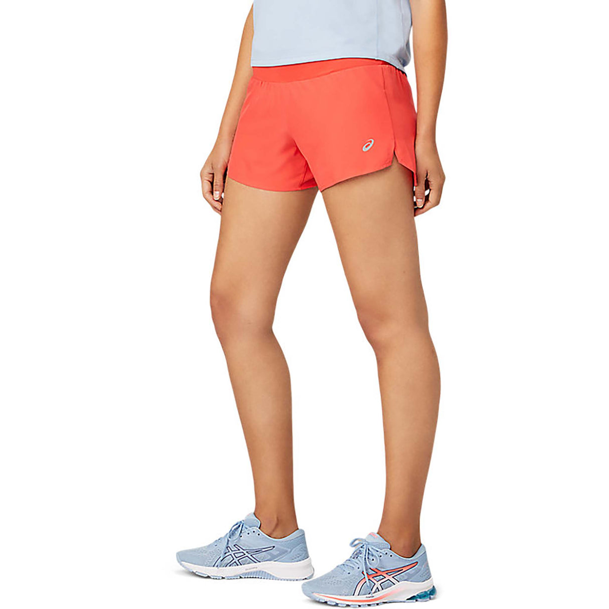 ASICS Road 3.5 inch running shorts women grapefruit pink lateral