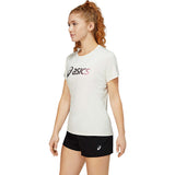 ASICS Silver t-shirt Nagare blanc femme lateral