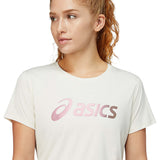 ASICS Silver t-shirt Nagare blanc femme col