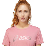 ASICS Silver t-shirt Nagare rose femme col