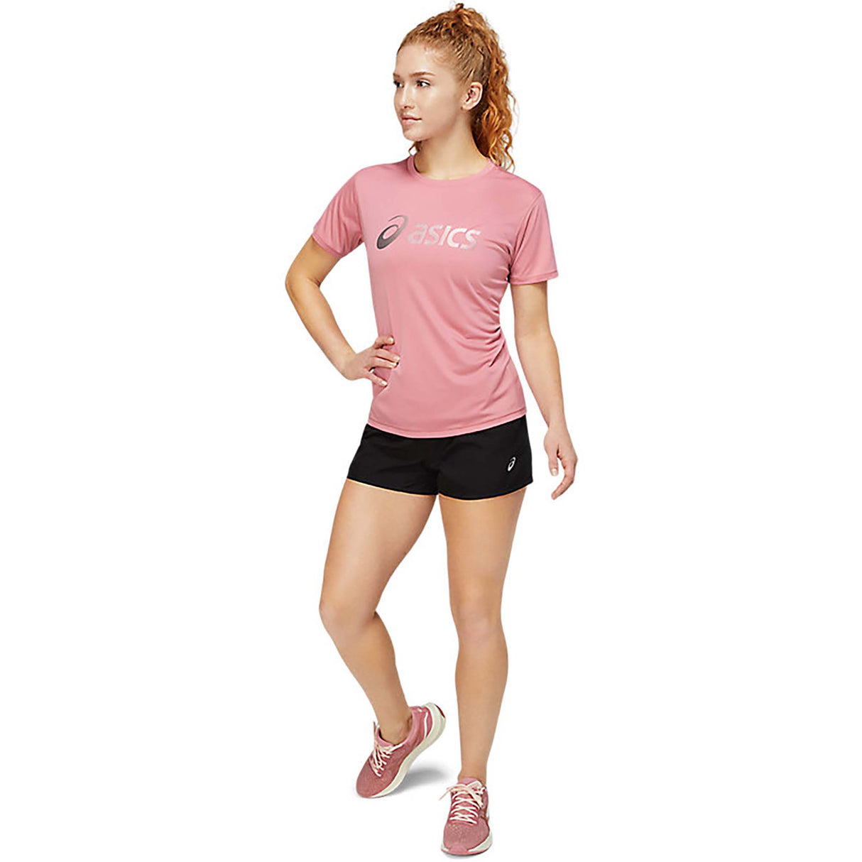 ASICS Silver t-shirt Nagare rose femme live