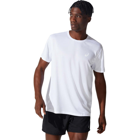 ASICS Silver T-shirt de course blanc homme