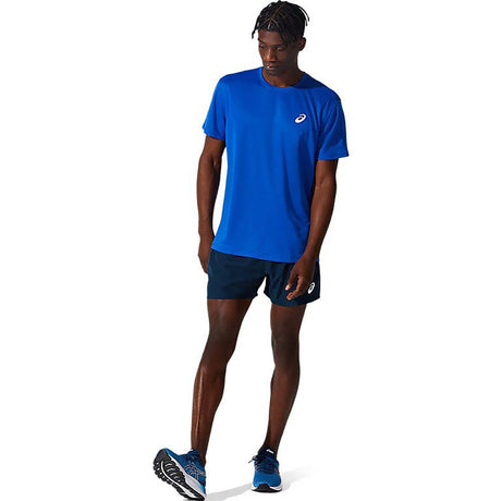 ASICS Silver T-shirt de course blue homme