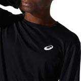 Asics Silver T-shirt sport a manches longues noir homme col