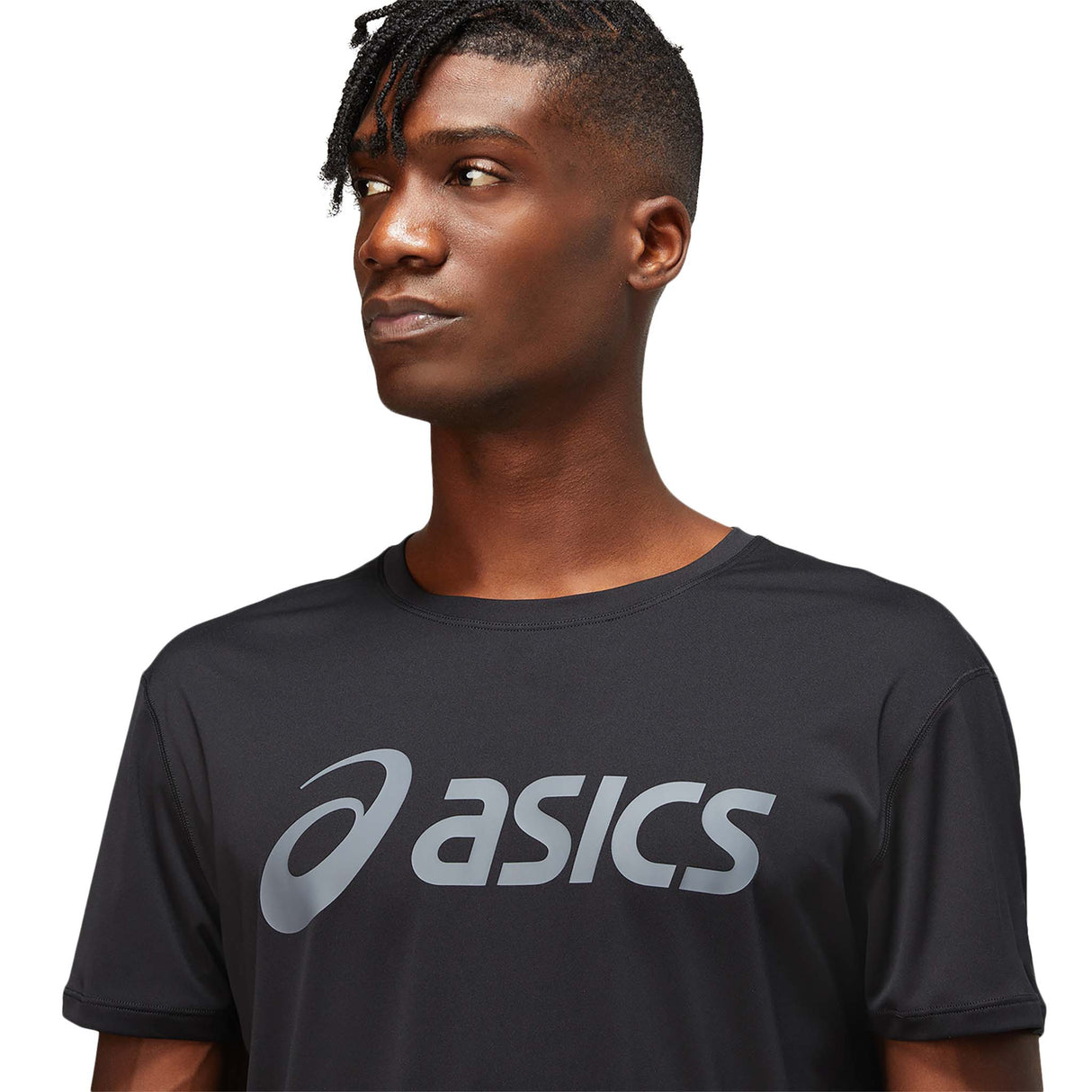ASICS Silver T-shirt sport à manches courtes performance black carrier grey homme logo