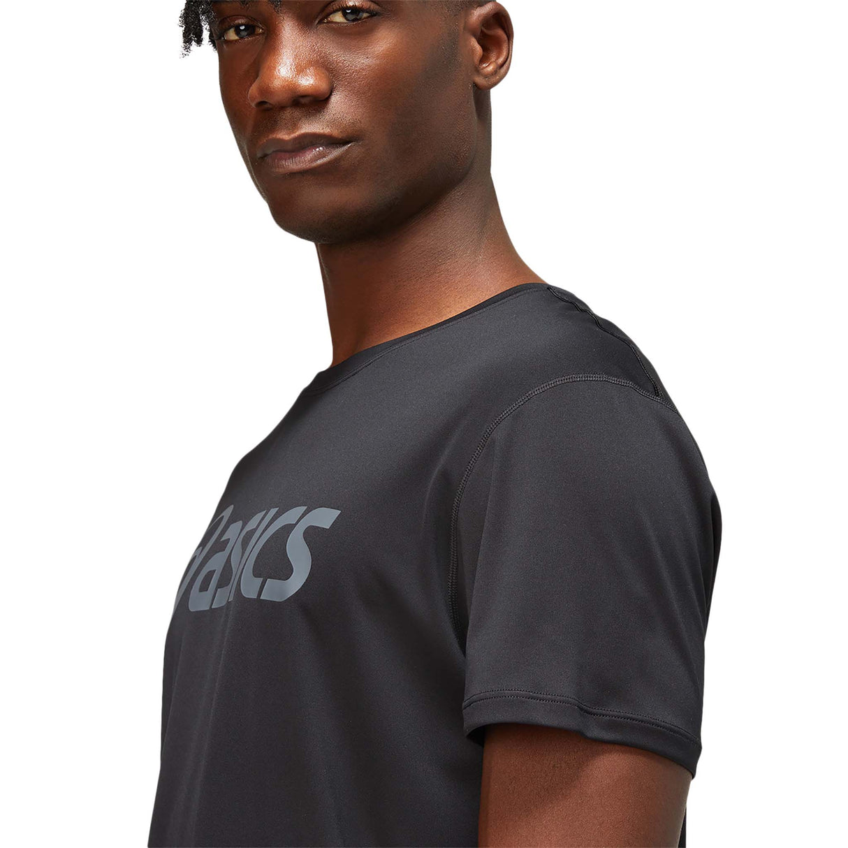 ASICS Silver T-shirt sport à manches courtes performance black carrier grey homme lateral