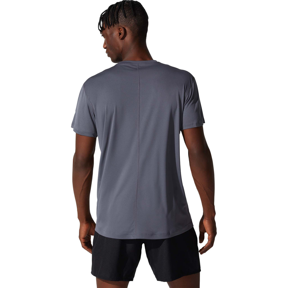 ASICS Silver T-shirt sport à manches courtes carrier grey performance black homme dos