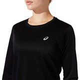 ASICS Silver T-shirt à manches longues de course à pied noir femme col