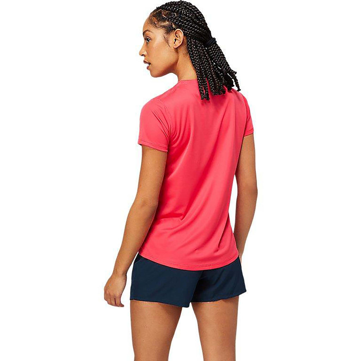 ASICS Silver t-shirt de course rose manche courtes femme dos