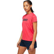 ASICS Silver t-shirt de course rose manche courtes femme