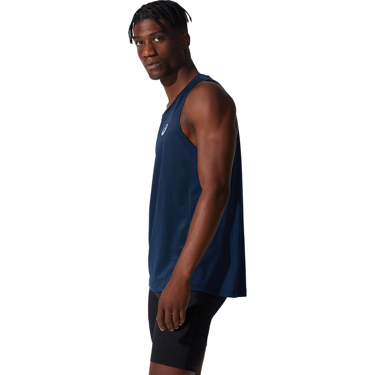 ASICS Silver Singlet camisole de course french blue homme lateral