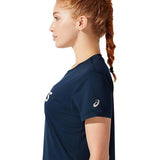 ASICS Silver t-shirt de course femme french blue white lateral