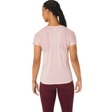 ASICS t-shirt mist a manches courtes a col en V pour femme - rose givrée dos