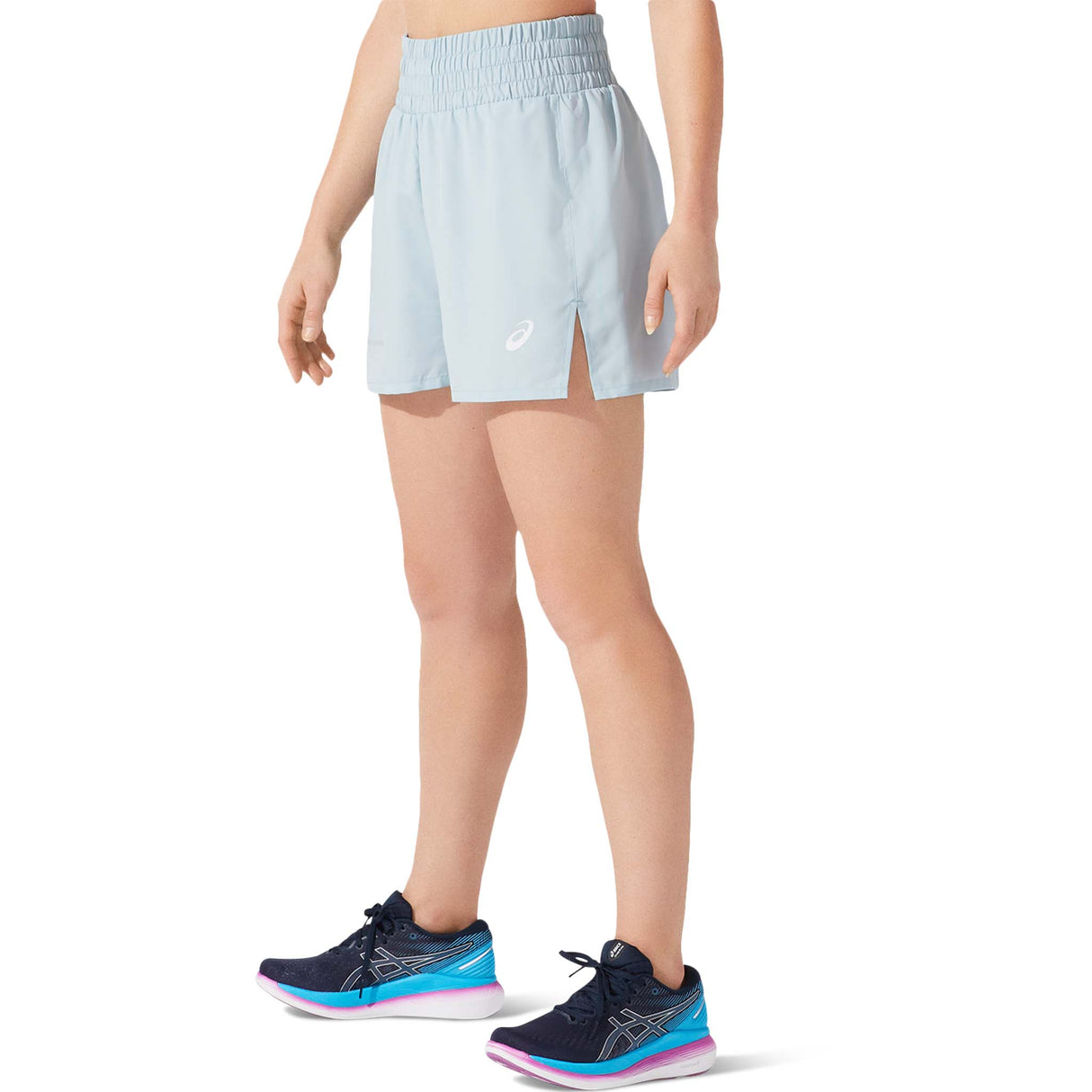 ASICS Visibility short de course à pied smoke blue femme lateral 