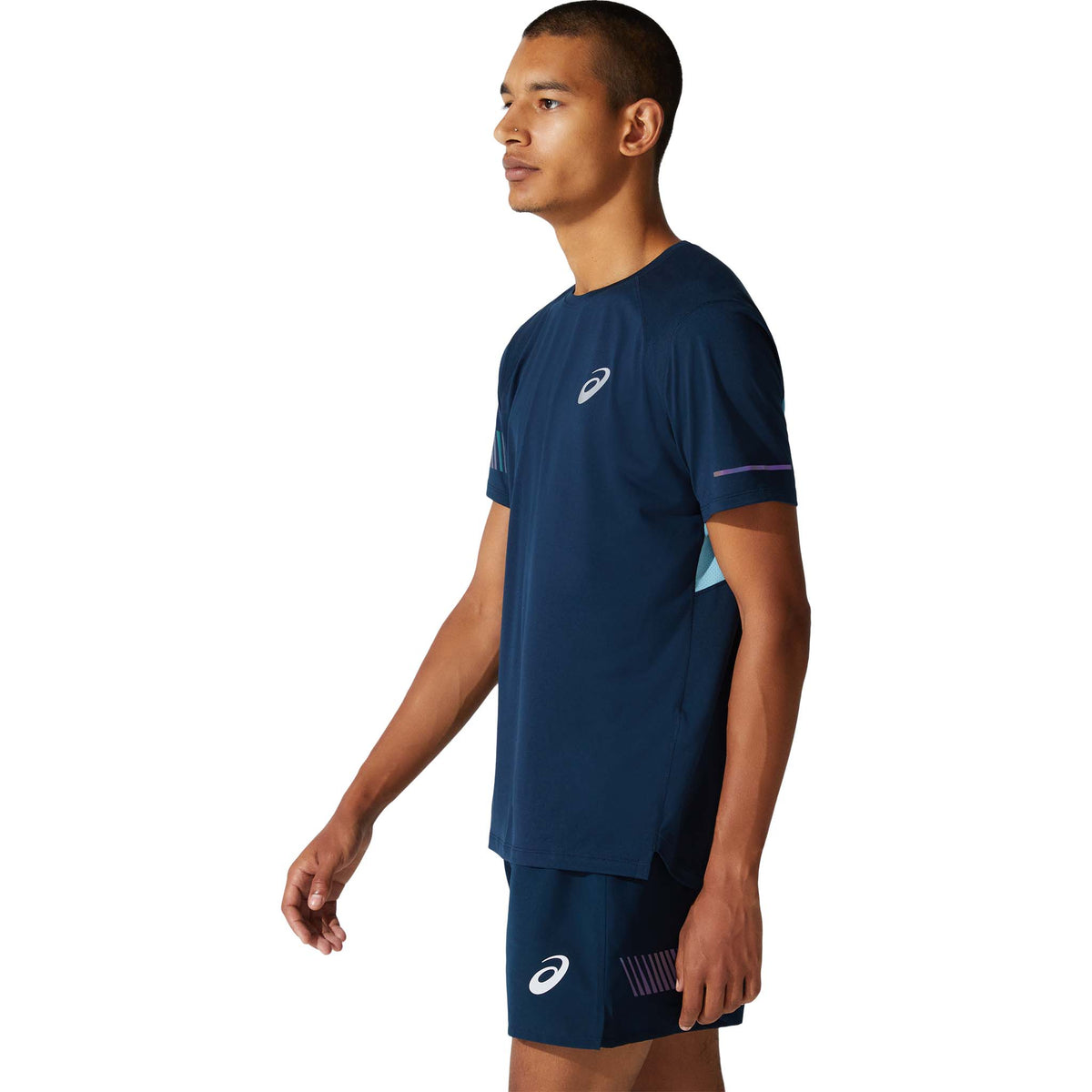 ASICS Visibility T-shirt de course bleu homme lateral