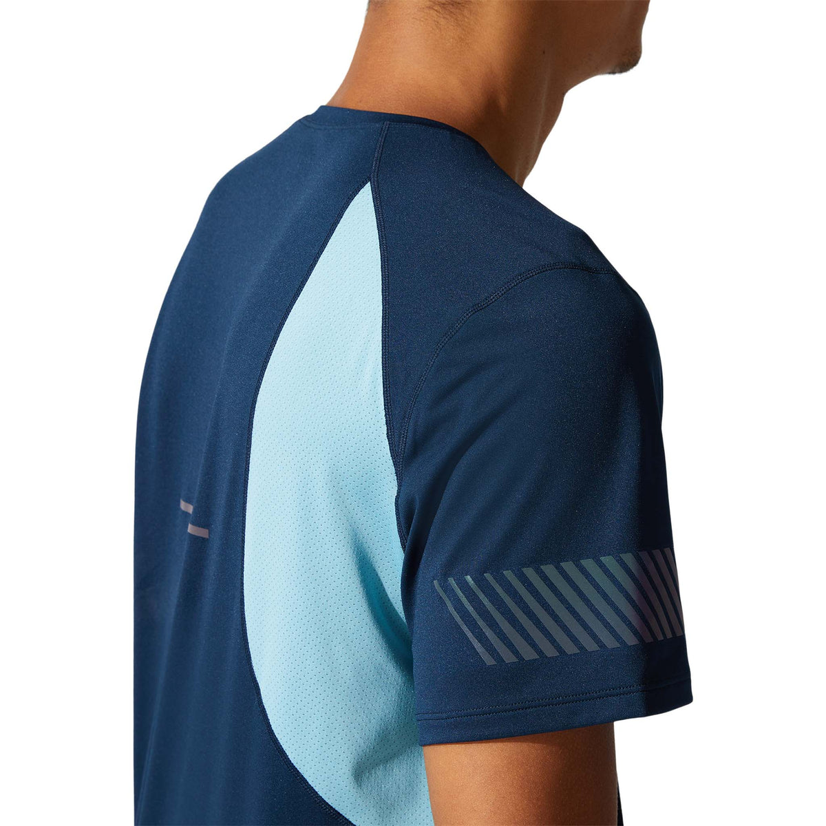 ASICS Visibility T-shirt de course bleu homme bande refléchissante 2