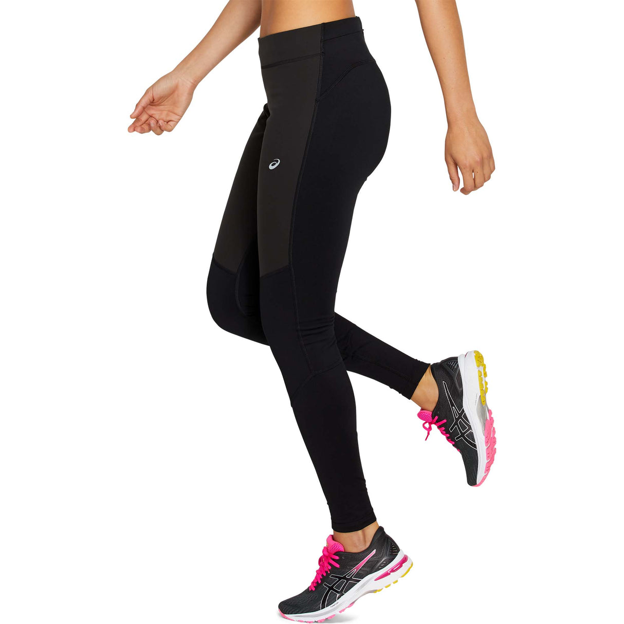 Leggings de course a pied pour femme ASICS Windblock noir performance lateral