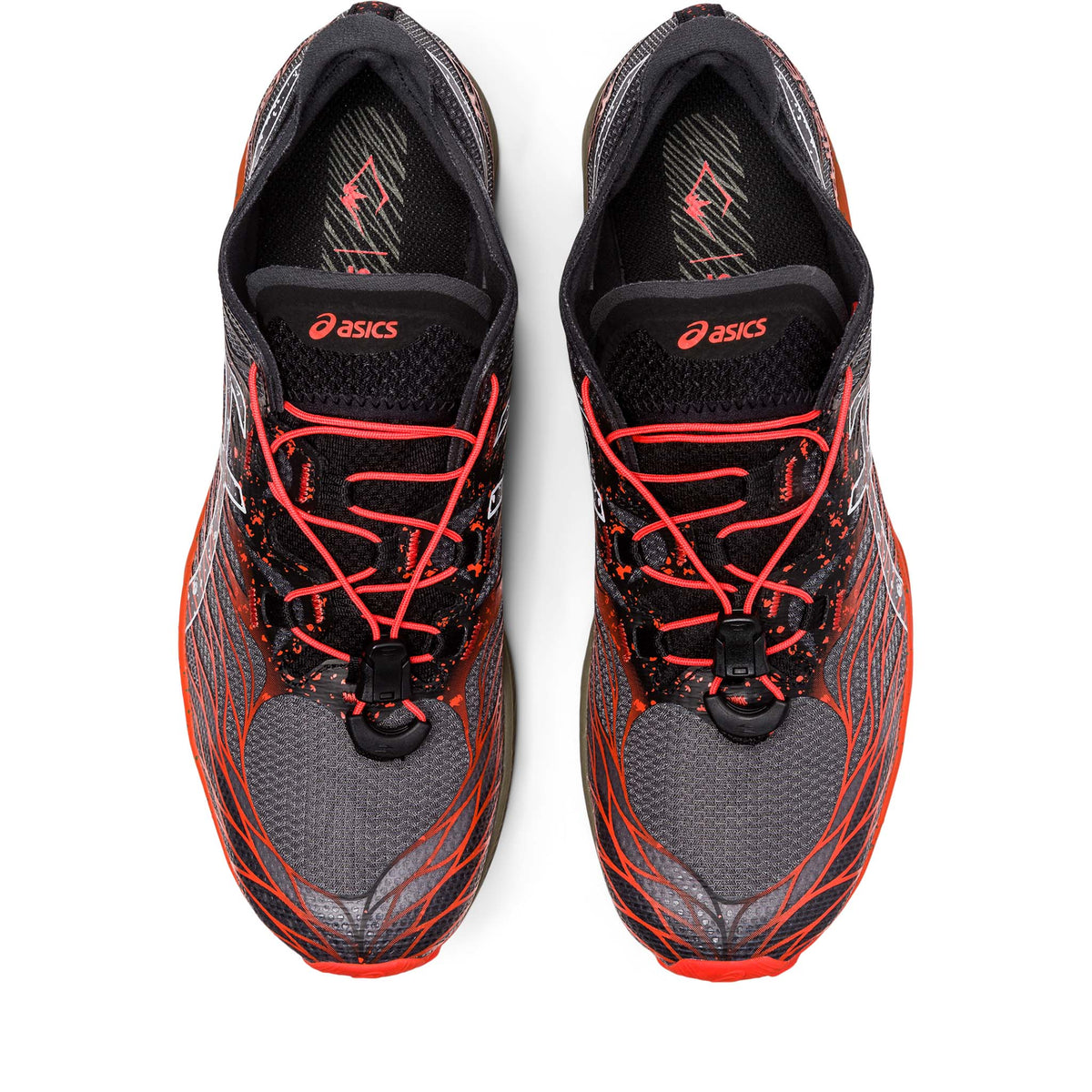 ASICS FujiSpeed trail running shoes homme - black cherry tomato empeigne