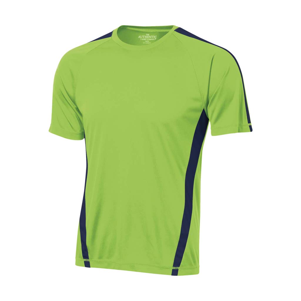 ATC S3519 T-shirt de soccer - Vert Lime / Bleu Marine