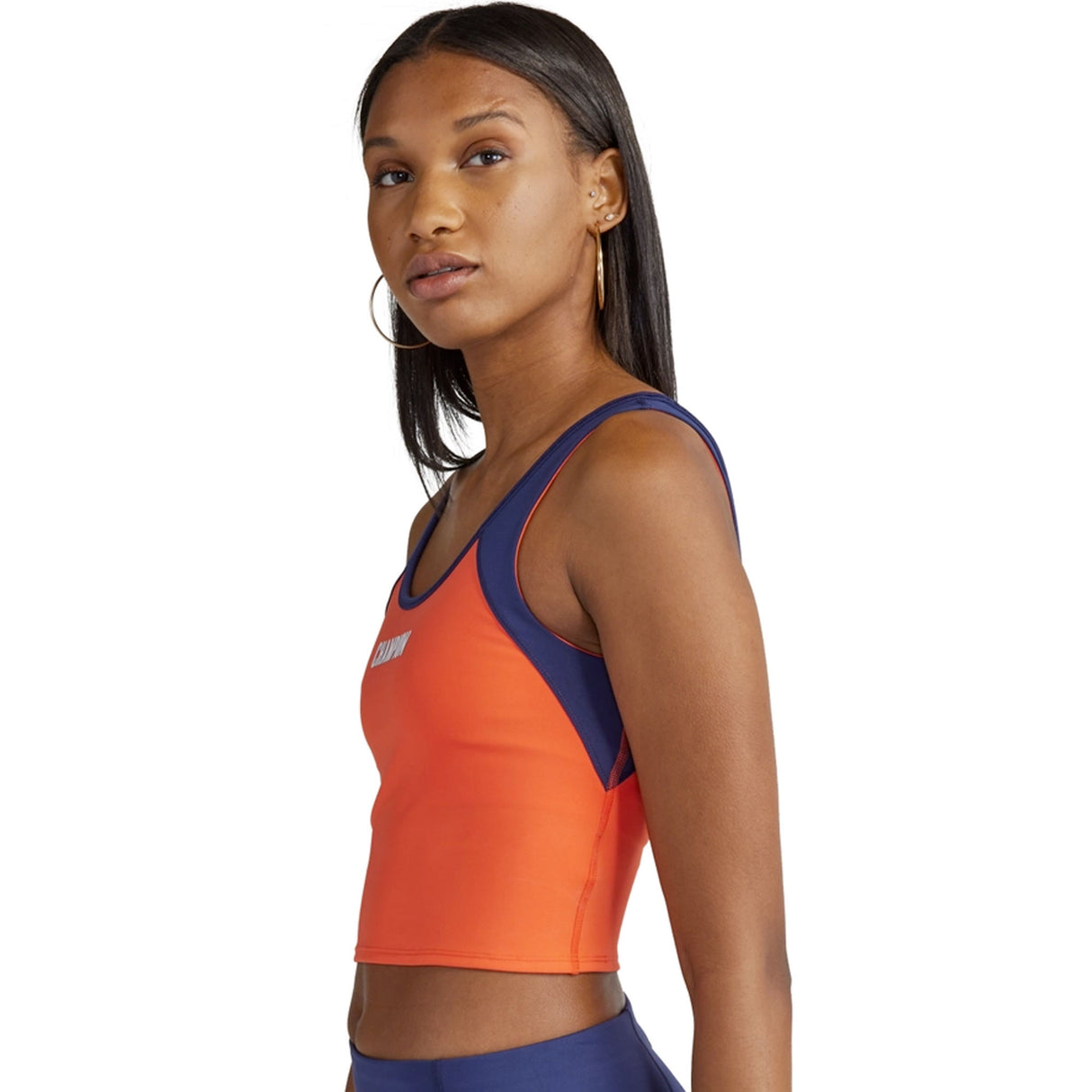 Absolute Eco Crop Top Graphic camisole pour femme - Poppy Orange/Athletic Navy