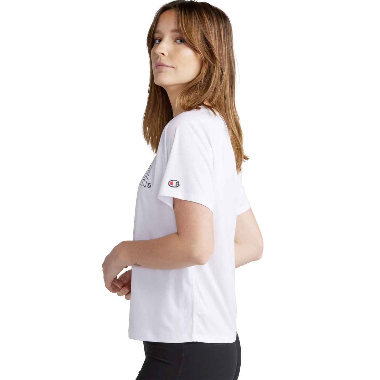 Champion T-shirt Absolute Eco Lightweight Tee Graphic sport pour femme Blanc Angle