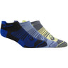 ASICS Quick Lyte Plus chaussettes de course à pied homme (paquet de 3) bleu orage jaune brillant