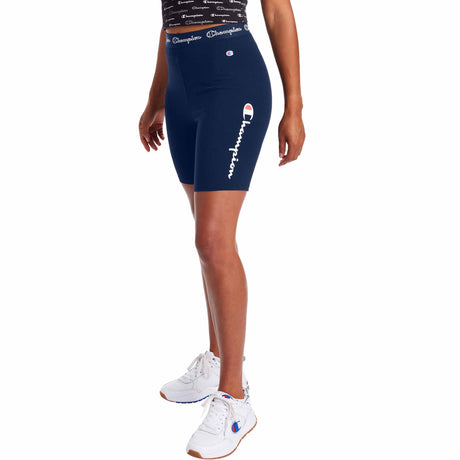 Champion Everyday Bike Short Script Logo short de style cuissard pour femme Athletic Navy