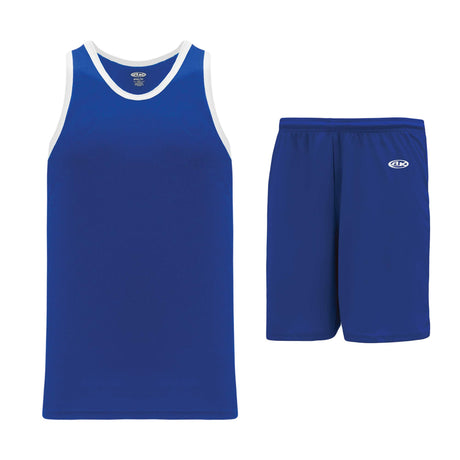 Athletic Knit B1325 ensemble basket camisole short bleu blanc
