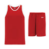 Athletic Knit B1325 ensemble basket camisole short rouge blanc