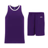 Athletic Knit B1325 ensemble basket camisole short violet blanc