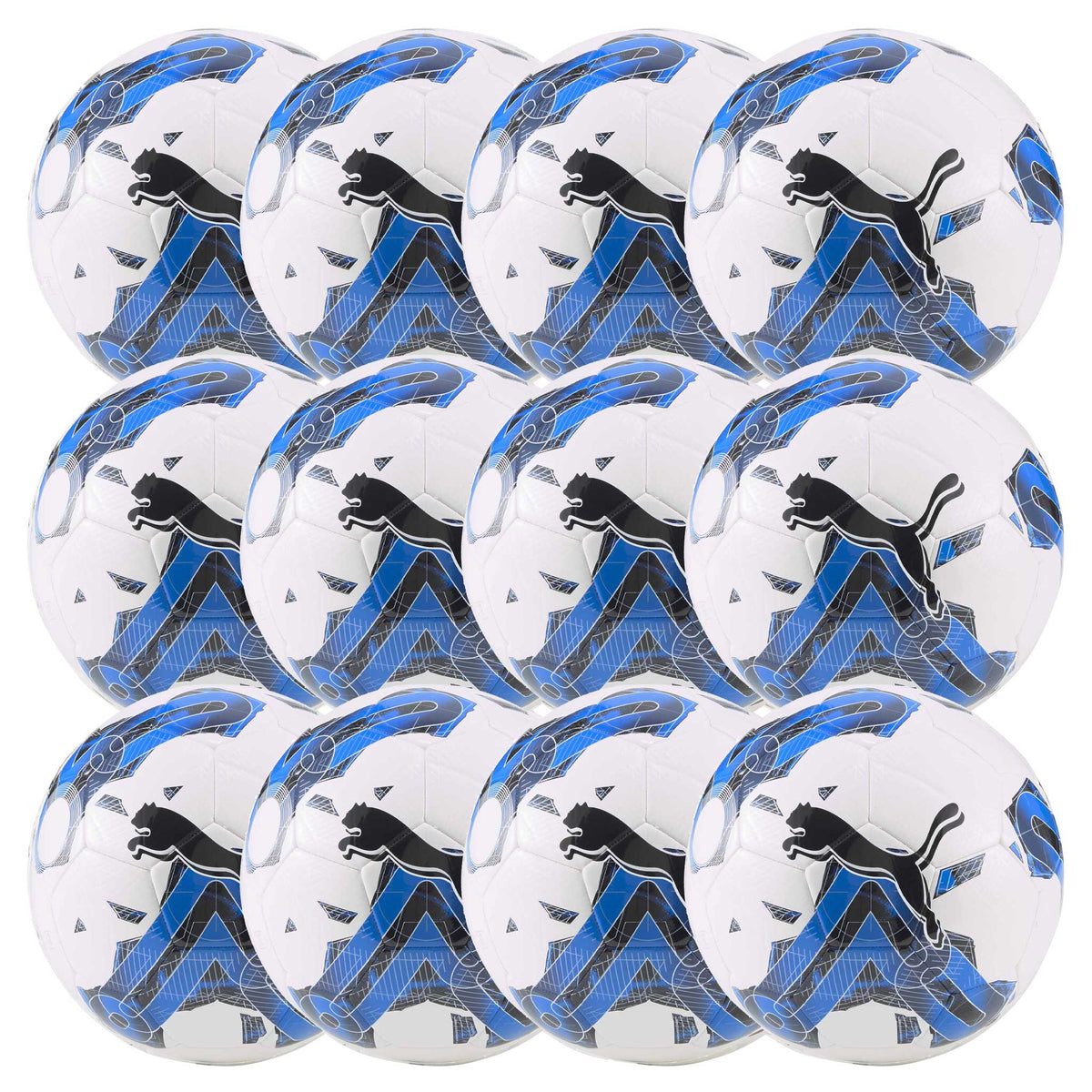 Puma Orbita 6 MS Ensemble de 12 ballons de soccer - Blanc / Bleu