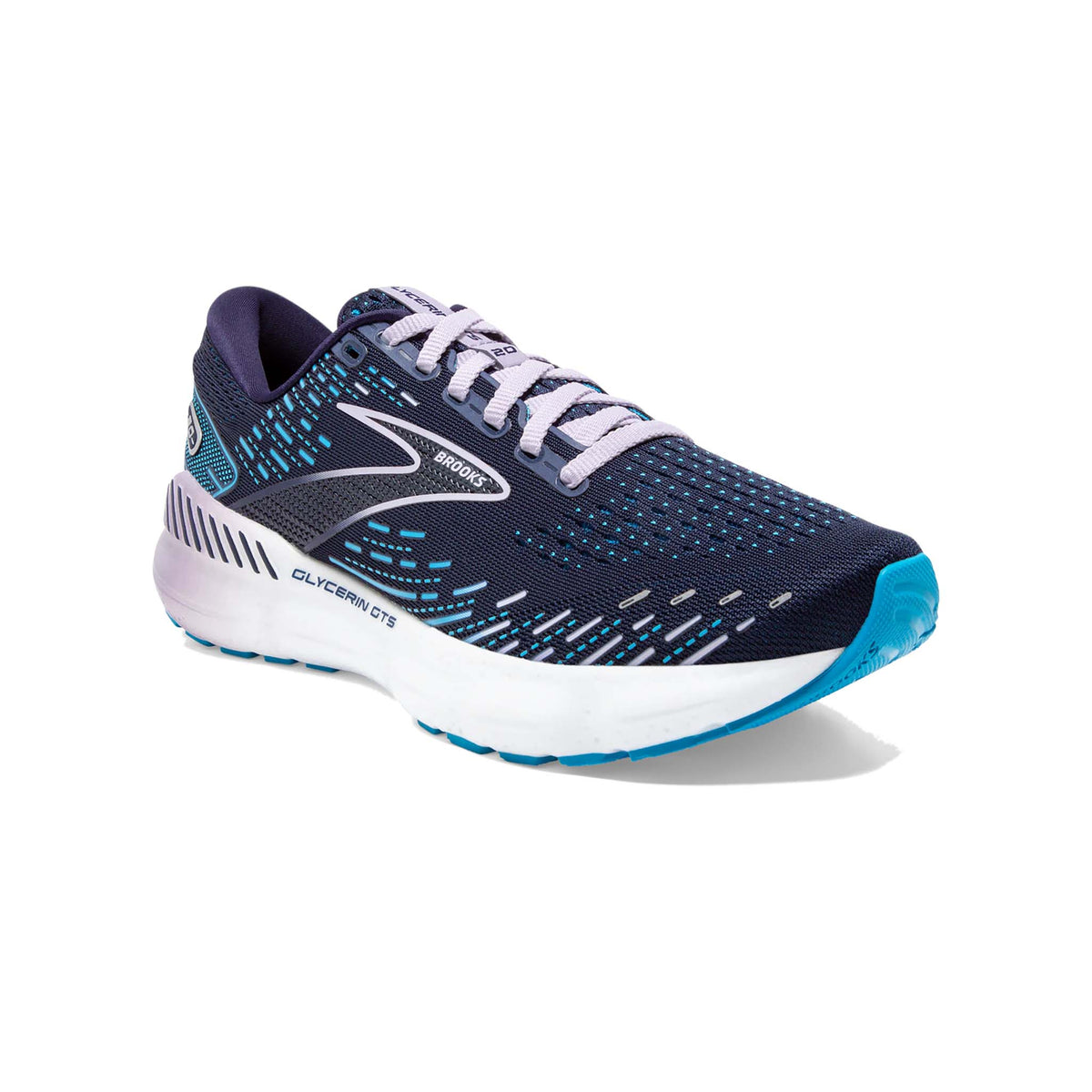 Brooks Glycerin GTS 20 chaussures de course a pied femme peacoat ocean lilac pointe