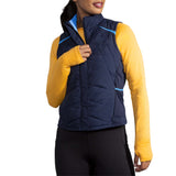 Brooks Shield Hybrid Veste sans manches de course à pied bleu marine femme face