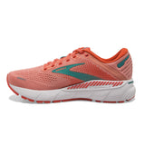 Brooks Adrenaline GTS 22 running femme lateral coral latigo bay white