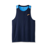 Camisole de course a pied Brooks Atmosphere Singlet 2.0 pour homme - navy / spring break