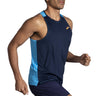 Camisole de course a pied Brooks Atmosphere Singlet 2.0 pour homme live -navy / spring break